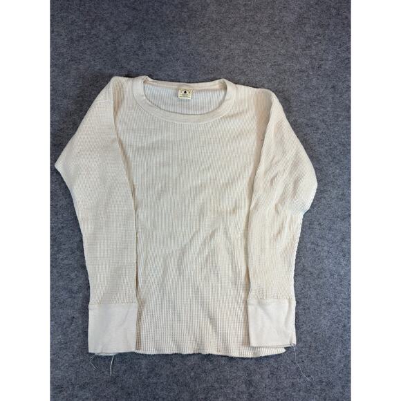 VINTAGE Northwest Territory Thermal Shirt Youth XL Cream Waffle Knit Cozy Tee - Picture 4 of 5